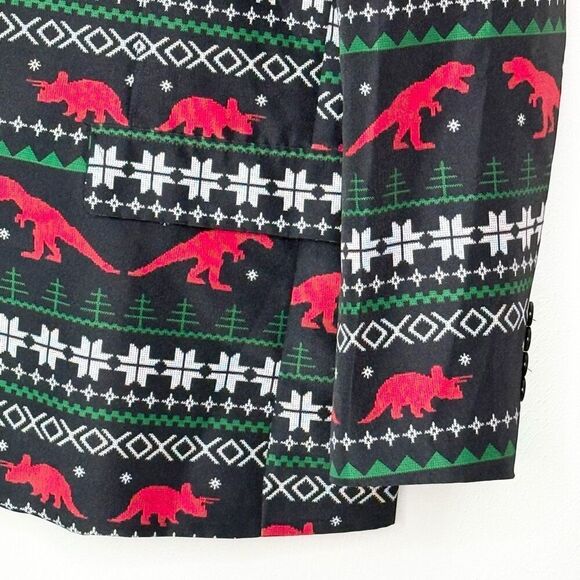 Tipsy Elves Dinosaur Holiday Ugly Christmas Polyester Suit - Men’s US XL - Picture 4 of 10